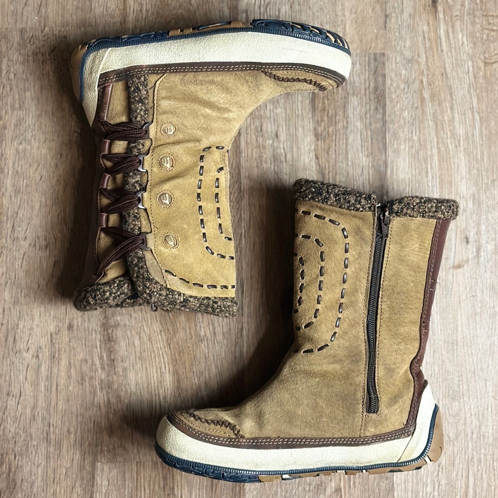 Merrell Puffin High Tan Suede Polartec Mid Calf Winter Boots Women’s Size 9